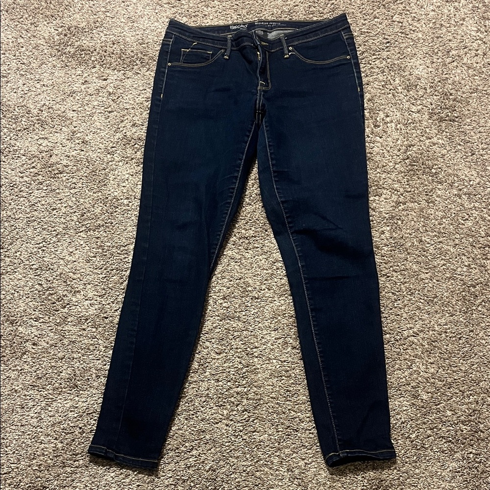 Mossimo Denim Women's Dark Wash Mid Rise Skinny‎ Jeggings 8/29